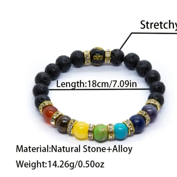 Anxiety Relief Bracelet Natural Stone 7 Chakra Healing - Picture 3 of 3